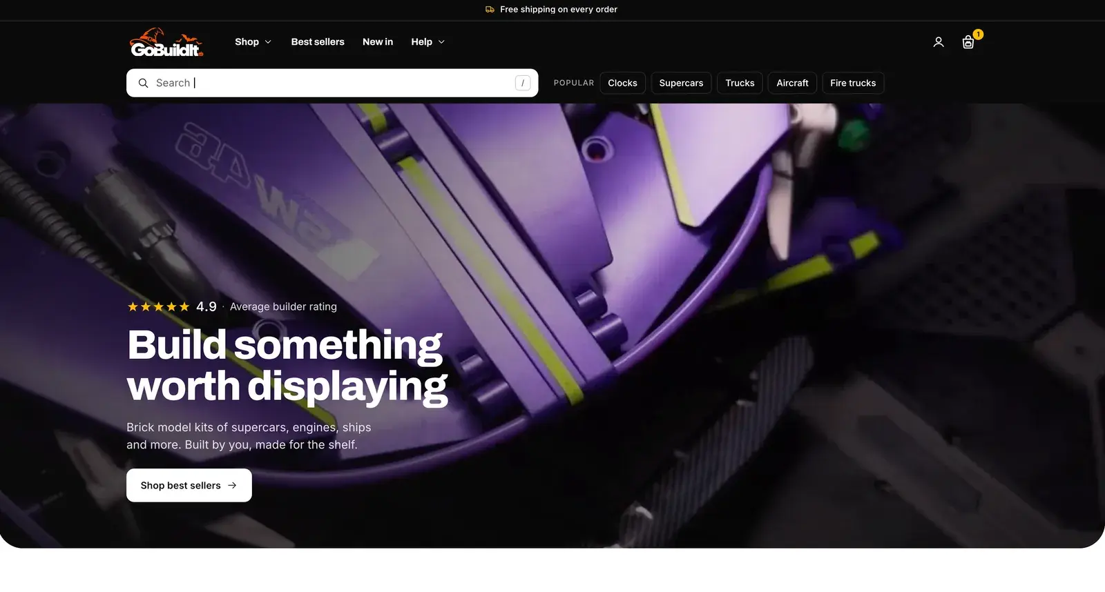 Screenshot of GoBuildIt's store after the redesign