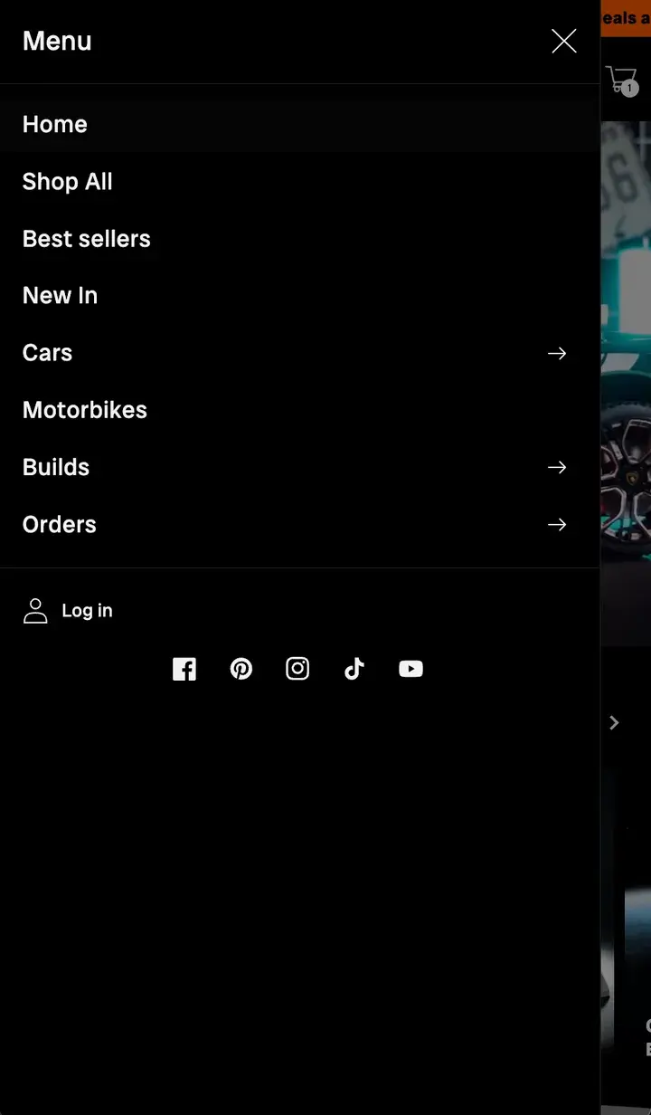 GoBuildIt's phone menu before: a plain list that starts with Home