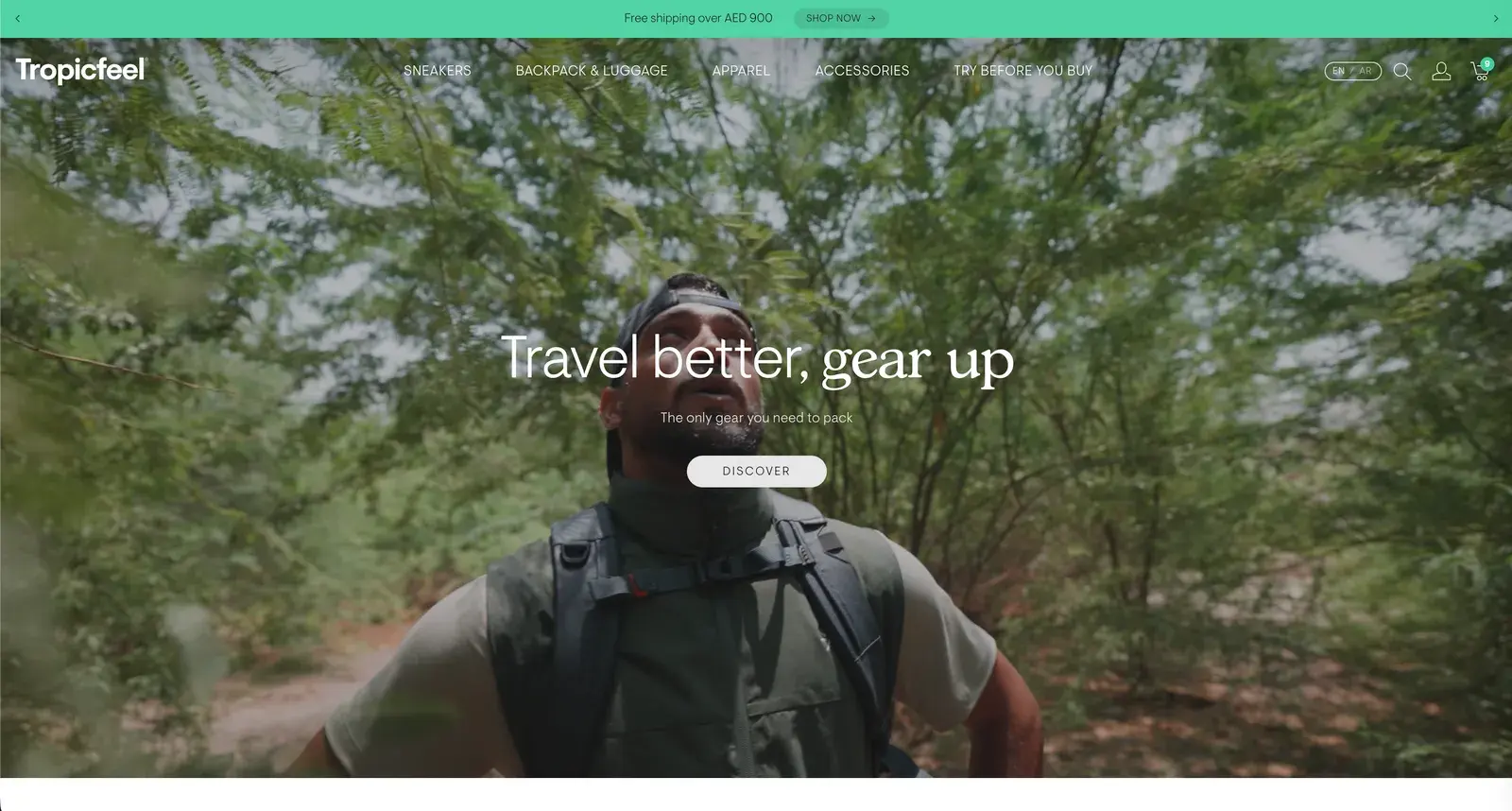 Screenshot of Tropicfeel's store after the redesign